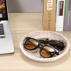 Round Rattan Key Storage Basket
