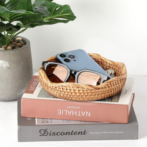 Round Rattan Key Storage Bowl