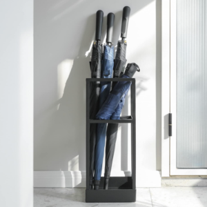 Black Geometric Cut-Out Metal Umbrella Holder