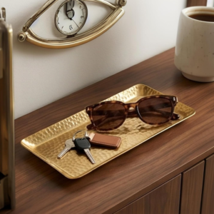 Gold-Tone Stainless Steel Key Storage Tray