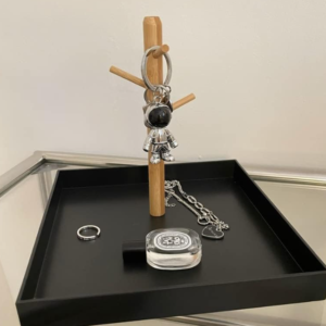 Square Key Storage Tray with Wooden Hanging Stand